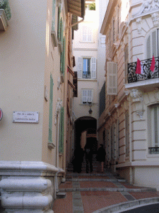 Typical medieval alleyways of Monaco's old town