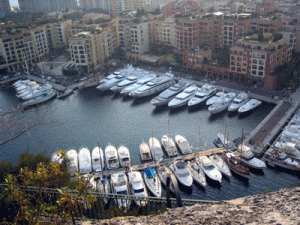View from Palace Square looking west towards the Port of Fontvieille
