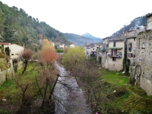 The view from the Old Bridge of l'Escarène south down the Paillon valley