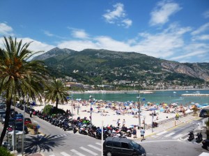 The restaurant strip overlooking the harbour of Menton on Quai Bonaparte