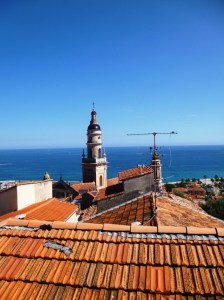 View over the rooftops of Old Menton from the Old Castle cemetery