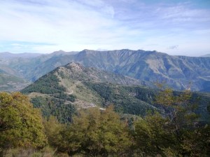 View over the Col de Brouis, between Sospel and Breil sur Roya, just 20km behind Menton and the coastline