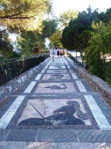 One of the numerous references to Greek mythology on top of the hill, here scenes from the Odyssey 