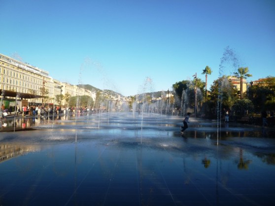 The entrance to the Promenade du Paillon viewed from Place Massena