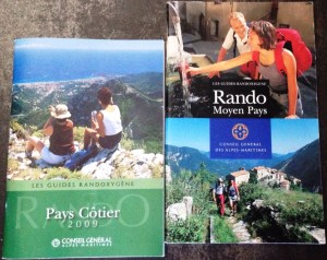Some of the Guides Randoxygène - the free hiking bibles for the Riviera