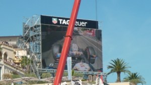 One of the big screens on the GP circuit, essential to follow the action from the grandstands