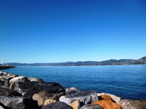 View from the jetty looking towards the back of the Gulf of St Tropez