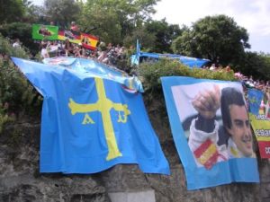 Happy campers who spent the night on the hillside to support Alonso