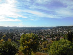 The view over the vineyards of the Loup valley, from the western end of St Paul 