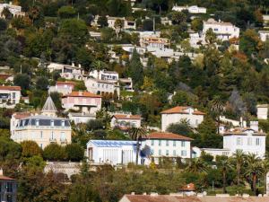 Matisse's Rosary Chapel viewed from the esplanade (the one with the blue tiled roof).