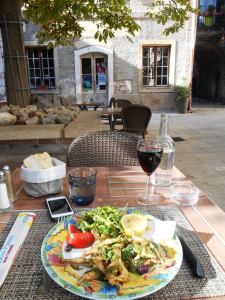Tasty frogs legs at the Michel Ange restaurant in Vence in the beautiful setting of Place Godeau