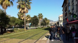 View from the lunch table over the Promenade du Paillon